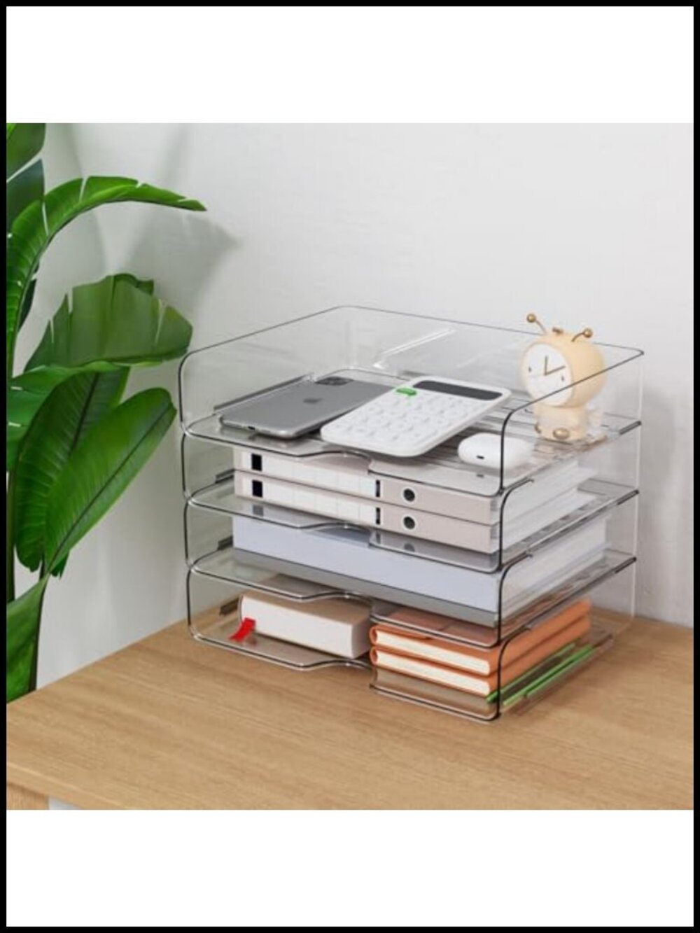 Acrylic Letter Tray 4-Pack Stackable File Organizer Desk Storage - Picture 5 of 6